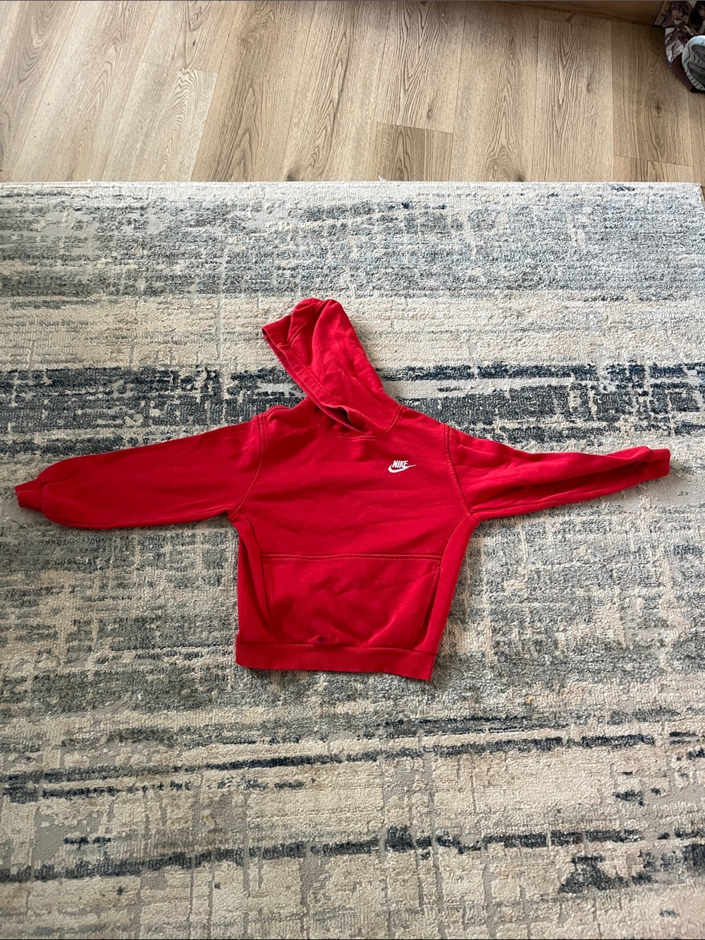 Nike Red Hoodie with White Swoosh